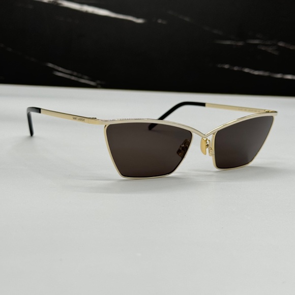 NEW SL637 003 SAINT LAURENT GOLD WOMEN SUNGLASSES SL 637 001 SAINT LAURENT - Picture 5 of 12
